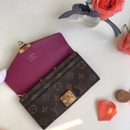 Replica Louis Vuitton Brown Monogram Burgundy Pallas Wallet