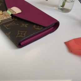 Replica Louis Vuitton Brown Monogram Burgundy Pallas Wallet