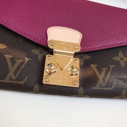 Replica Louis Vuitton Brown Monogram Burgundy Pallas Wallet