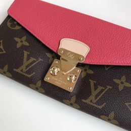 Replica Louis Vuitton Brown Monogram Fuchsia Pallas Wallet