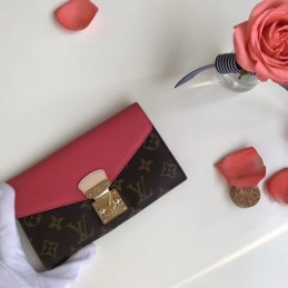 Replica Louis Vuitton Brown Monogram Fuchsia Pallas Wallet
