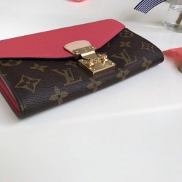 Replica Louis Vuitton Brown Monogram Fuchsia Pallas Wallet