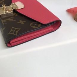 Replica Louis Vuitton Brown Monogram Fuchsia Pallas Wallet