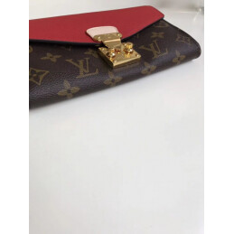 Replica Louis Vuitton Brown Monogram Red Pallas Wallet