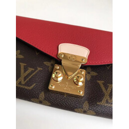 Replica Louis Vuitton Brown Monogram Red Pallas Wallet