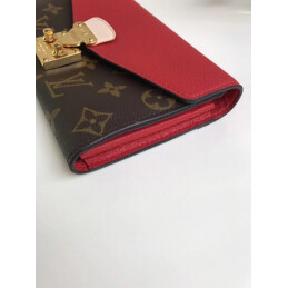 Replica Louis Vuitton Brown Monogram Red Pallas Wallet
