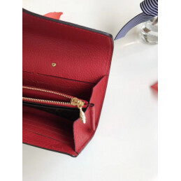 Replica Louis Vuitton Brown Monogram Red Pallas Wallet