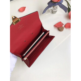 Replica Louis Vuitton Brown Monogram Red Pallas Wallet