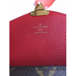 Replica Louis Vuitton Brown Monogram Red Pallas Wallet