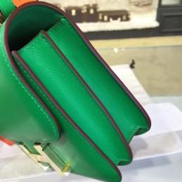 Replica Hermes Green Constance Mini 18 Smooth Leather Gold Hardware Bag
