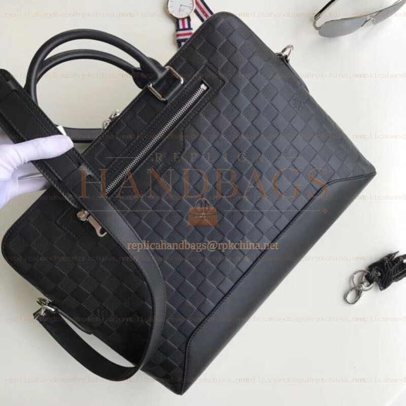 Replica Louis Vuitton Black Damier Infini Avenue Soft Briefcase