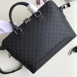 Replica Louis Vuitton Black Damier Infini Avenue Soft Briefcase