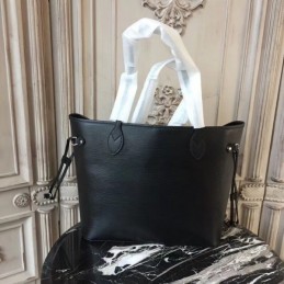 Replica Louis Vuitton Black Textured Neverfull MM
