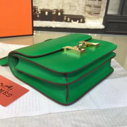 Replica Hermes Green Constance Mini 18 Smooth Leather Gold Hardware Bag