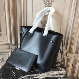 Replica Louis Vuitton Black Textured Neverfull MM