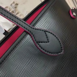 Replica Louis Vuitton Black Red Interior Neverfull MM