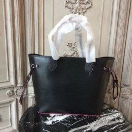 Replica Louis Vuitton Black Red Interior Neverfull MM