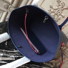 Replica Louis Vuitton Navy Blue Red Interior Neverfull MM