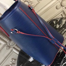 Replica Louis Vuitton Navy Blue Red Interior Neverfull MM