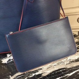 Replica Louis Vuitton Navy Blue Red Interior Neverfull MM