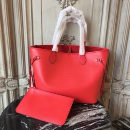 Replica Louis Vuitton Red Textured Neverfull MM