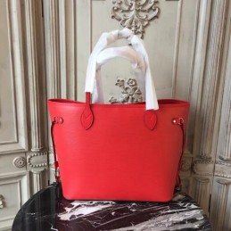 Replica Louis Vuitton Red Textured Neverfull MM