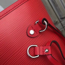 Replica Louis Vuitton Red Textured Neverfull MM