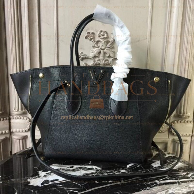 Replica Louis Vuitton Black Textured Freedom Bag