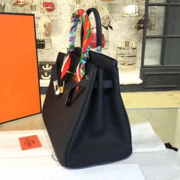Replica Hermes Black Twilly Handle Birkin 35 Gold Hardware Bag