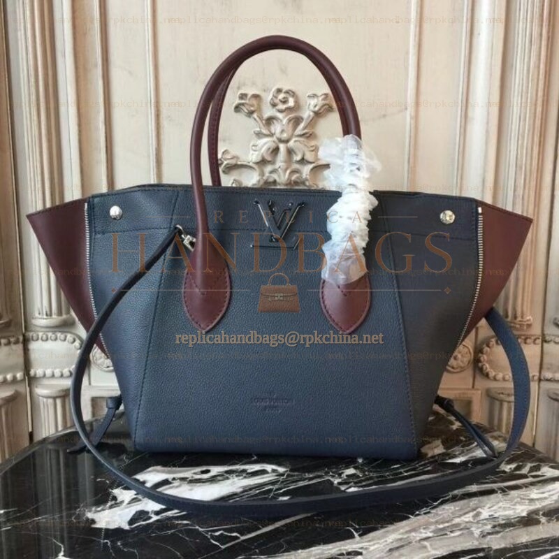 Replica Louis Vuitton Navy Blue Burgundy Freedom Bag
