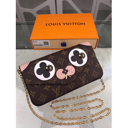 Replica Louis Vuitton Brown Monogram Cartoon Chain Felicie Pochette