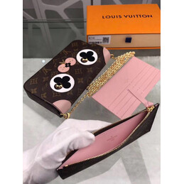 Replica Louis Vuitton Brown Monogram Cartoon Chain Felicie Pochette