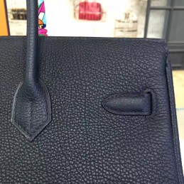 Replica Hermes Black Twilly Handle Birkin 35 Gold Hardware Bag