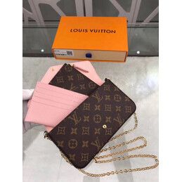 Replica Louis Vuitton Brown Monogram Cartoon Chain Felicie Pochette