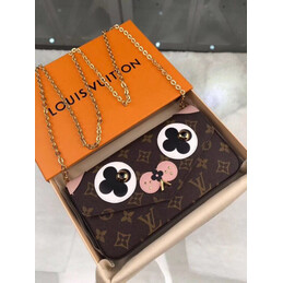 Replica Louis Vuitton Brown Monogram Cartoon Chain Felicie Pochette