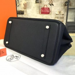 Replica Hermes Black Twilly Handle Birkin 35 Gold Hardware Bag