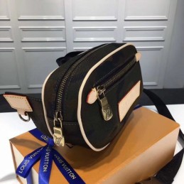 Replica Louis Vuitton Brown Camouflage Supreme Bumbag Beige Trim