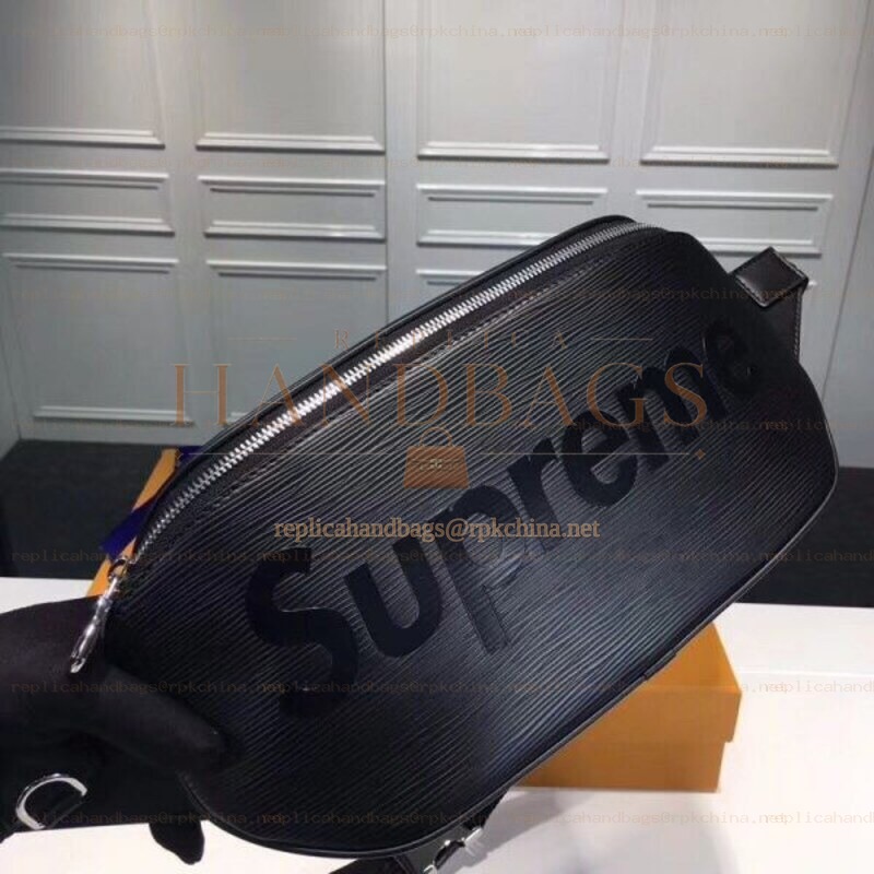 Replica Louis Vuitton Black Supreme Bumbag