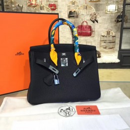 Replica Hermes Black Birkin 30 Gold Hardware Bag