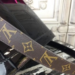 Replica Louis Vuitton Black Patent Monogram Alma PM