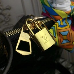 Replica Louis Vuitton Black Patent Monogram Alma PM