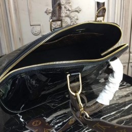 Replica Louis Vuitton Black Patent Monogram Alma PM