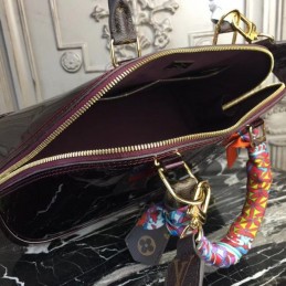 Replica Louis Vuitton Burgundy Patent Monogram Alma PM