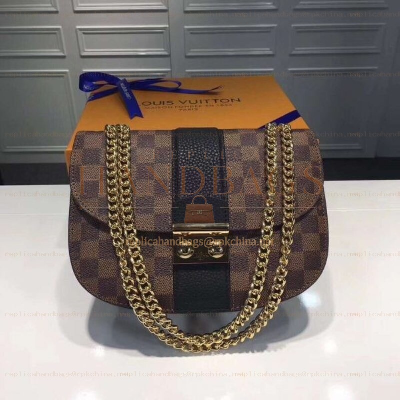 Replica Louis Vuitton Brown Damier Ebene Black Stripe Wight