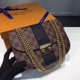 Replica Louis Vuitton Brown Damier Ebene Black Stripe Wight