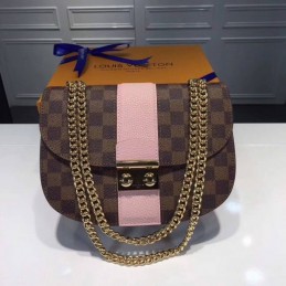 Replica Louis Vuitton Brown Damier Ebene Pale Pink Stripe Wight