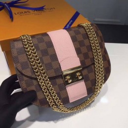 Replica Louis Vuitton Brown Damier Ebene Pale Pink Stripe Wight