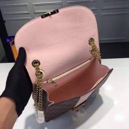 Replica Louis Vuitton Brown Damier Ebene Pale Pink Stripe Wight