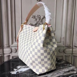 Replica Louis Vuitton White Damier Azur Beige Trim Graceful PM