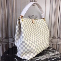 Replica Louis Vuitton White Damier Azur Beige Trim Graceful MM
